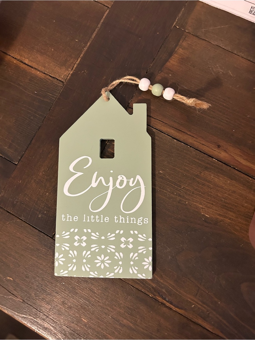 Source Unknown Sage Green 'Enjoy the Little Things' Hanging Sign